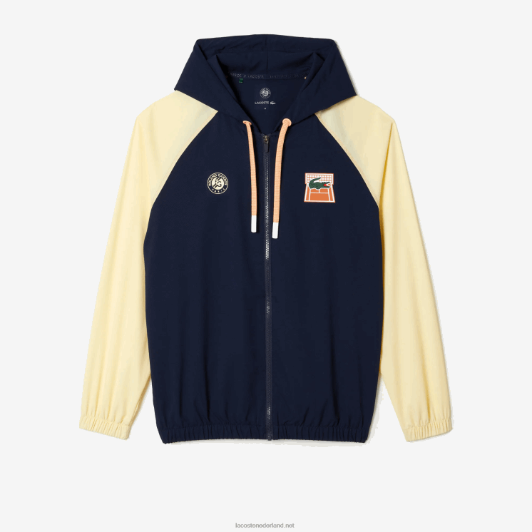 Lacoste sport roland garros editie sweatshirt met rits 0828H375 marineblauw geel wim Heren