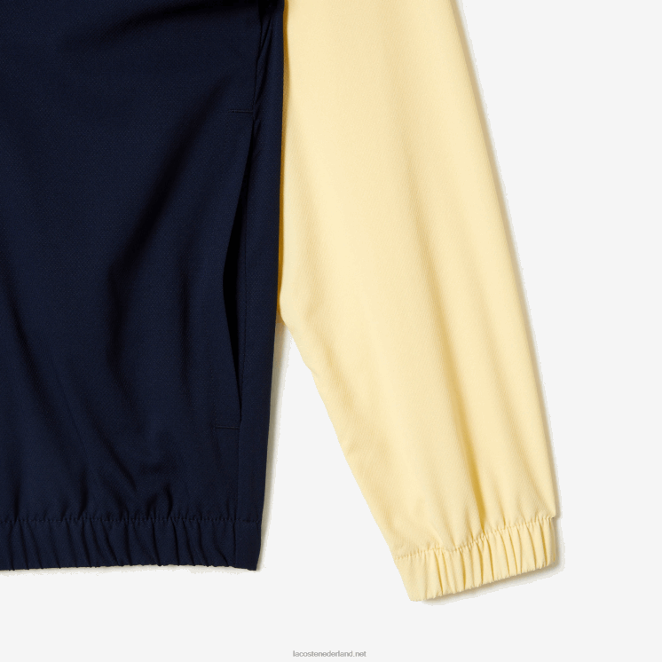 Lacoste sport roland garros editie sweatshirt met rits 0828H375 marineblauw geel wim Heren