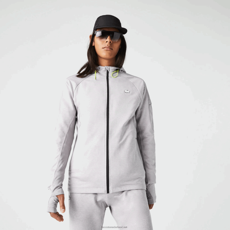Lacoste sport stretch sweatshirt met rits 0828H1084 chine lichtgrijs 9ya Heren