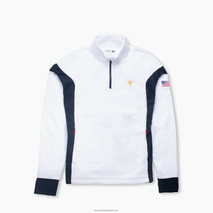Lacoste sport sweatshirt 0828H369 wit marineblauw 0l3 Heren
