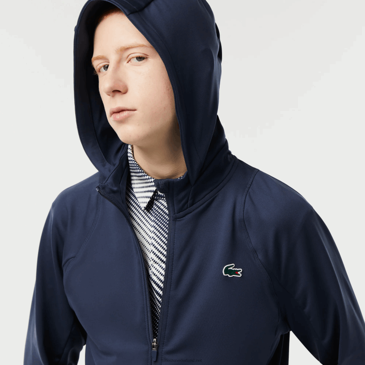 Lacoste sport sweatshirt met hoge hals en capuchon met ritssluiting 0828H335 blauwe xie Heren
