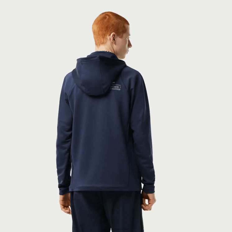 Lacoste sport sweatshirt met hoge hals en capuchon met ritssluiting 0828H335 blauwe xie Heren