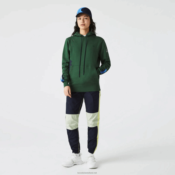 Lacoste sport x theo curin hoodie van biologisch katoen 0828H1123 groen marineblauw nl7 Heren