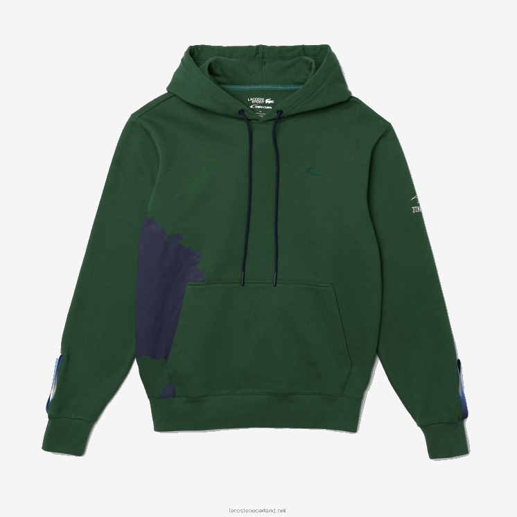 Lacoste sport x theo curin hoodie van biologisch katoen 0828H1123 groen marineblauw nl7 Heren
