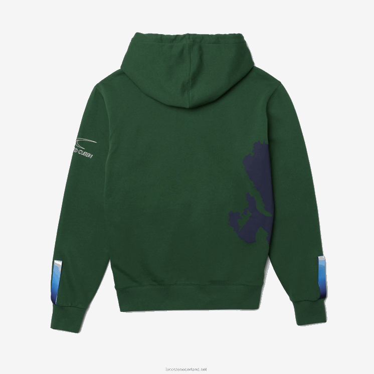 Lacoste sport x theo curin hoodie van biologisch katoen 0828H1123 groen marineblauw nl7 Heren
