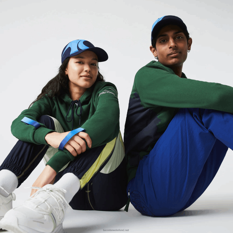 Lacoste sport x theo curin hoodie van biologisch katoen 0828H1123 groen marineblauw nl7 Heren