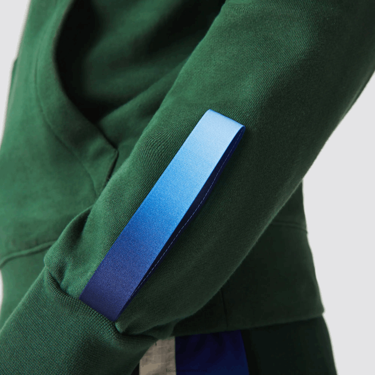 Lacoste sport x theo curin hoodie van biologisch katoen 0828H1123 groen marineblauw nl7 Heren
