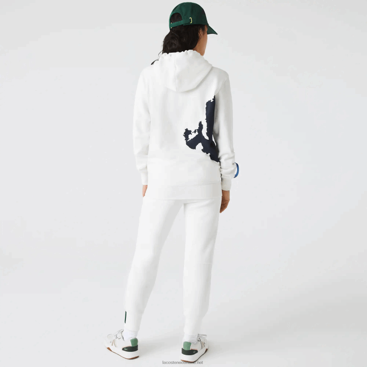 Lacoste sport x theo curin hoodie van biologisch katoen 0828H1124 wit marineblauw groen ppj Heren