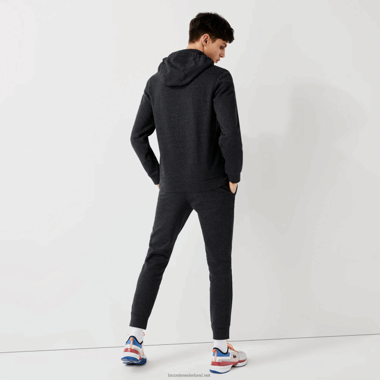 Lacoste sportieve lichtgewicht bi-materiaal hoodie 0828H1126 grijze h88 Heren