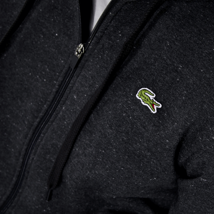 Lacoste sportieve lichtgewicht bi-materiaal hoodie 0828H1126 grijze h88 Heren