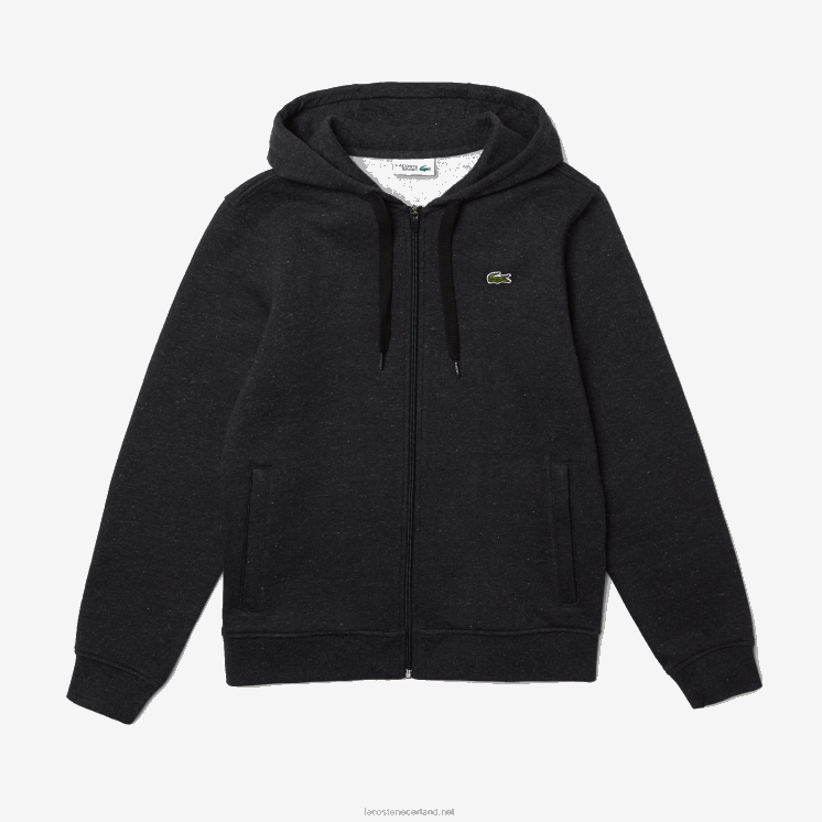 Lacoste sportieve lichtgewicht bi-materiaal hoodie 0828H1126 grijze h88 Heren