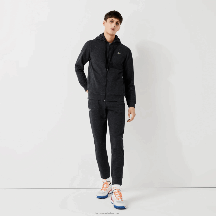 Lacoste sportieve lichtgewicht bi-materiaal hoodie 0828H1126 grijze h88 Heren