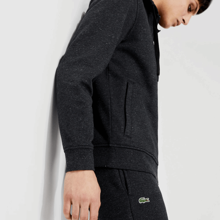 Lacoste sportieve lichtgewicht bi-materiaal hoodie 0828H1126 grijze h88 Heren