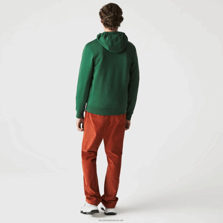 Lacoste sportieve lichtgewicht bi-materiaal hoodie 0828H1163 groene s30 Heren