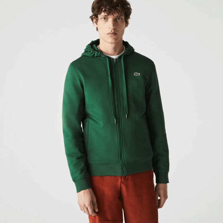 Lacoste sportieve lichtgewicht bi-materiaal hoodie 0828H1163 groene s30 Heren