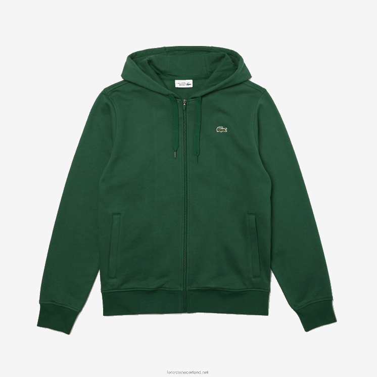 Lacoste sportieve lichtgewicht bi-materiaal hoodie 0828H1163 groene s30 Heren