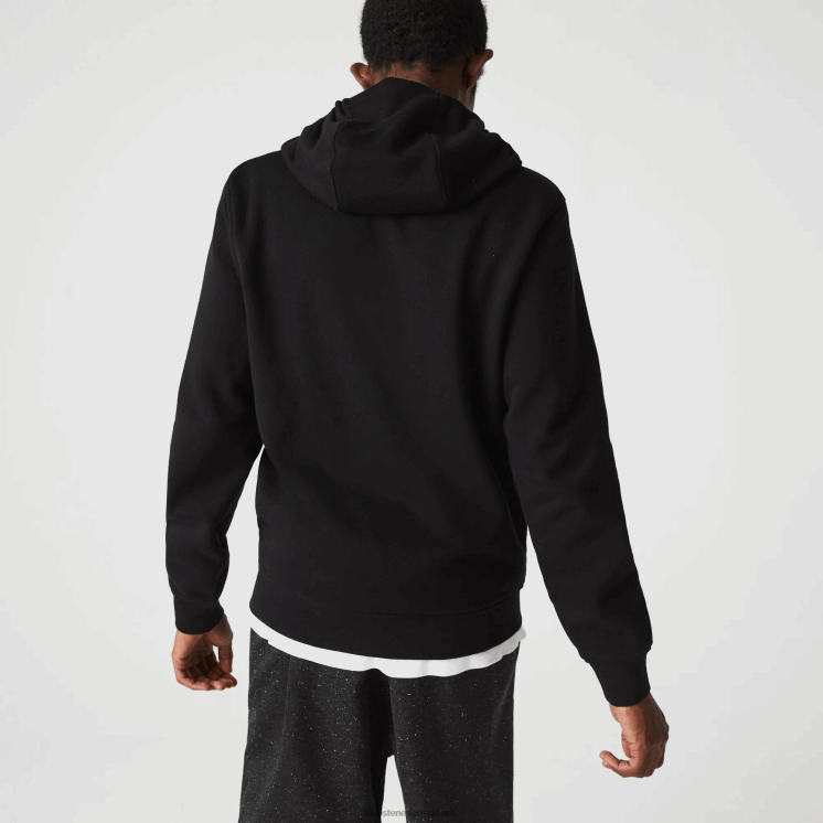 Lacoste sportieve lichtgewicht bi-materiaal hoodie 0828H947 zwart c31 Heren