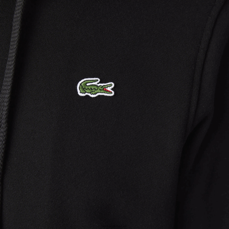 Lacoste sportieve lichtgewicht bi-materiaal hoodie 0828H947 zwart c31 Heren
