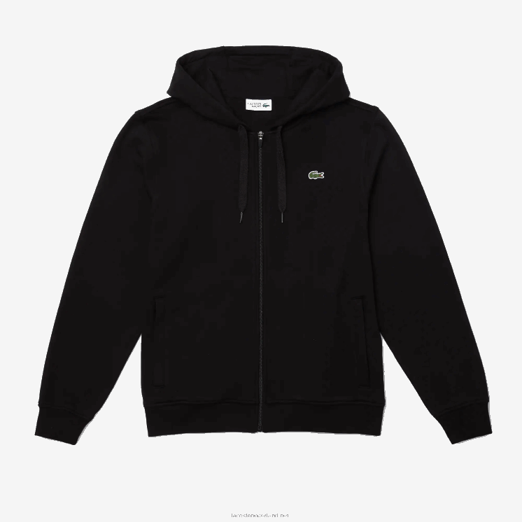 Lacoste sportieve lichtgewicht bi-materiaal hoodie 0828H947 zwart c31 Heren