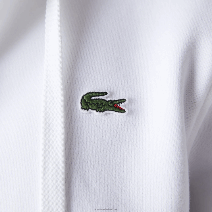 Lacoste sportieve lichtgewicht bi-materiaal hoodie 0828H948 wit 800 Heren