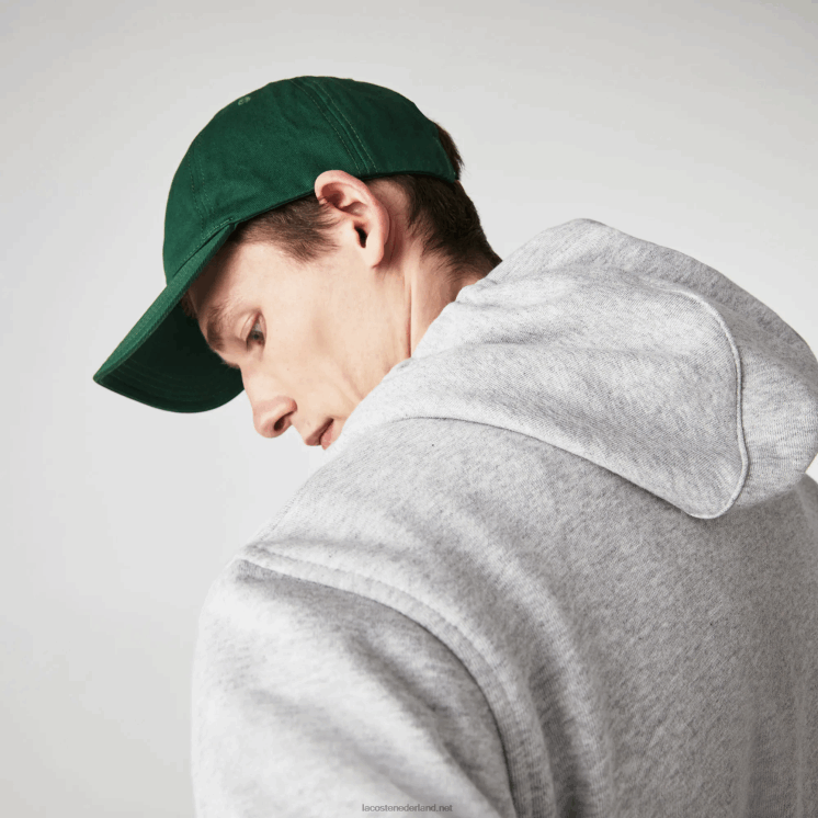 Lacoste sportieve lichtgewicht bi-materiaal hoodie 0828H962 chine lichtgrijs 9ya Heren