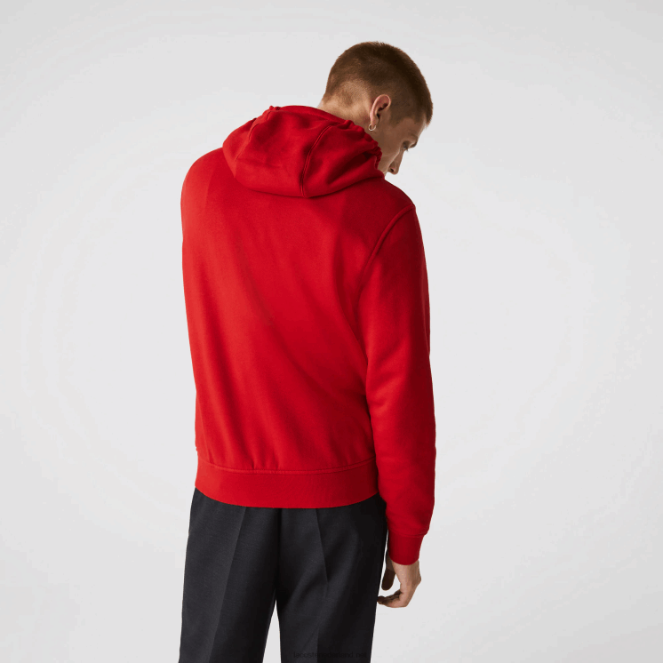 Lacoste sportieve lichtgewicht bi-materiaal hoodie 0828H963 rode e52 Heren