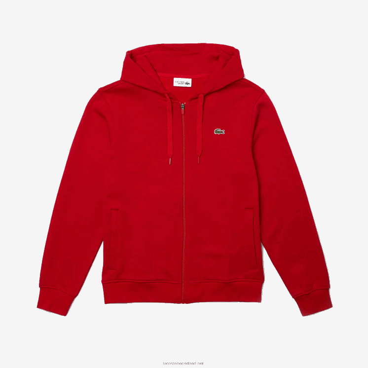 Lacoste sportieve lichtgewicht bi-materiaal hoodie 0828H963 rode e52 Heren