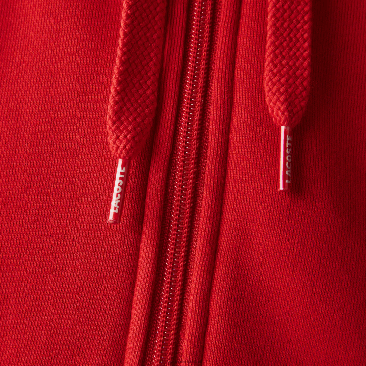Lacoste sportieve lichtgewicht bi-materiaal hoodie 0828H963 rode e52 Heren