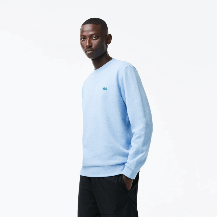 Lacoste sweatshirt met klassieke pasvorm en gespikkelde print van fleece 0828H966 turkoois 733 Heren
