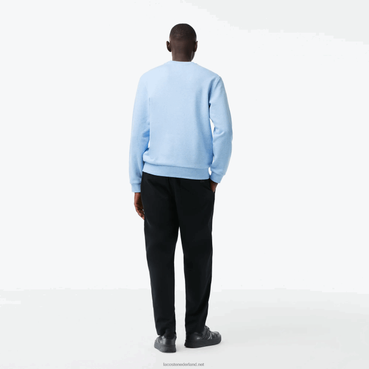 Lacoste sweatshirt met klassieke pasvorm en gespikkelde print van fleece 0828H966 turkoois 733 Heren