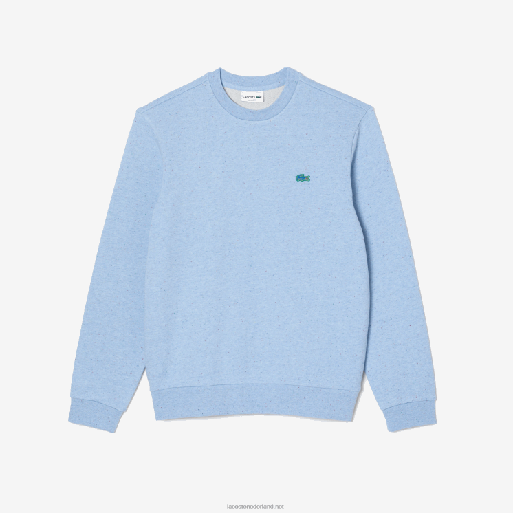 Lacoste sweatshirt met klassieke pasvorm en gespikkelde print van fleece 0828H966 turkoois 733 Heren