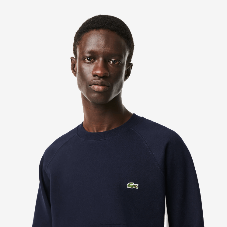 Lacoste sweatshirt met kleurvlakken van geborsteld fleece 0828H328 marineblauw groen wit yun Heren