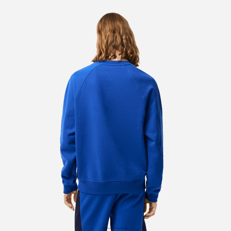 Lacoste sweatshirt met kleurvlakken van geborsteld fleece 0828H330 marineblauw wit cjl Heren