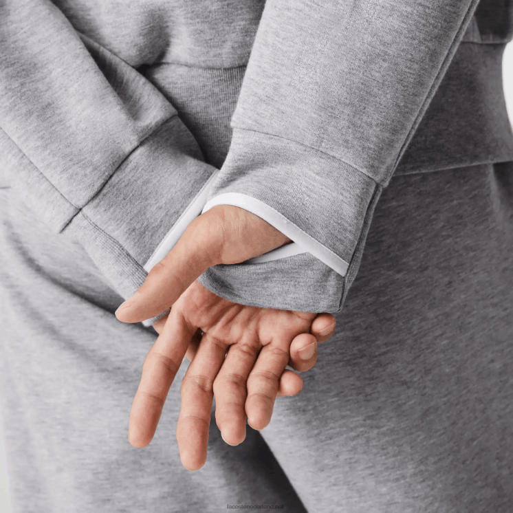 Lacoste sweatshirt met opstaande kraag van een katoenmix met rits 0828H1022 grijze chine ca Heren