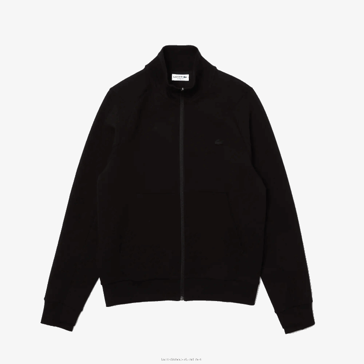 Lacoste sweatshirt met opstaande kraag van een katoenmix met rits 0828H1023 zwart 031 Heren