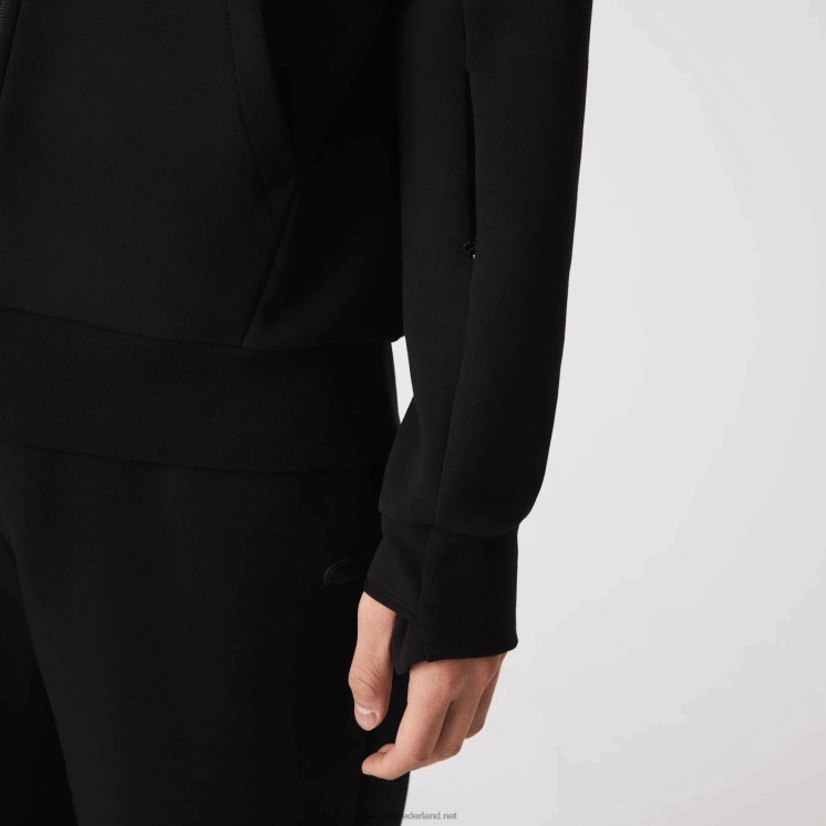 Lacoste sweatshirt met opstaande kraag van een katoenmix met rits 0828H1023 zwart 031 Heren