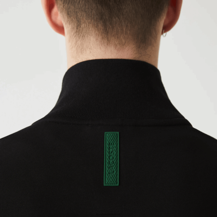 Lacoste sweatshirt met opstaande kraag van een katoenmix met rits 0828H1023 zwart 031 Heren