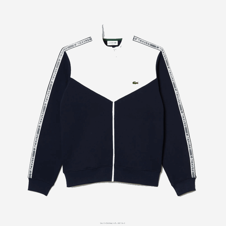 Lacoste sweatshirt met rits in klassieke pasvorm met kleurvlakken 0828H21 marineblauw wit 525 Heren