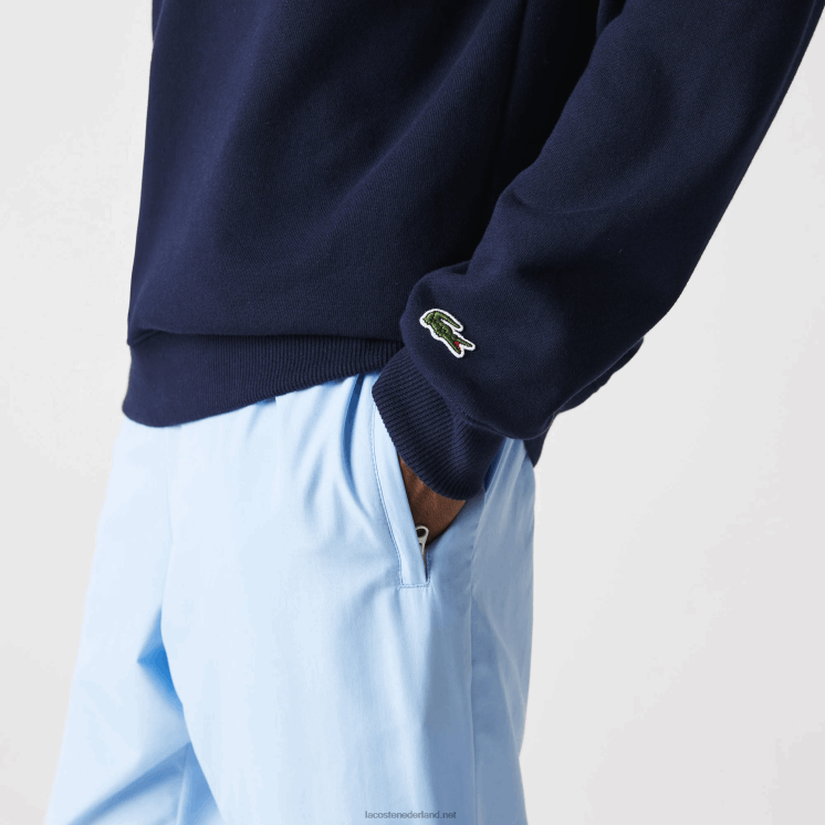 Lacoste sweatshirt met ronde hals en merkbadstof 0828H1160 marineblauw 166 Heren