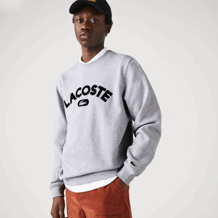 Lacoste sweatshirt met ronde hals en merkbadstof 0828H1161 grijze chine ca Heren