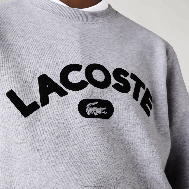 Lacoste sweatshirt met ronde hals en merkbadstof 0828H1161 grijze chine ca Heren