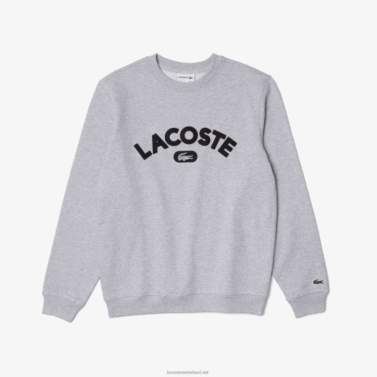 Lacoste sweatshirt met ronde hals en merkbadstof 0828H1161 grijze chine ca Heren
