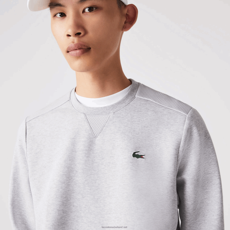 Lacoste sweatshirt met sportgaaspanelen 0828H1062 chine lichtgrijs 9ya Heren