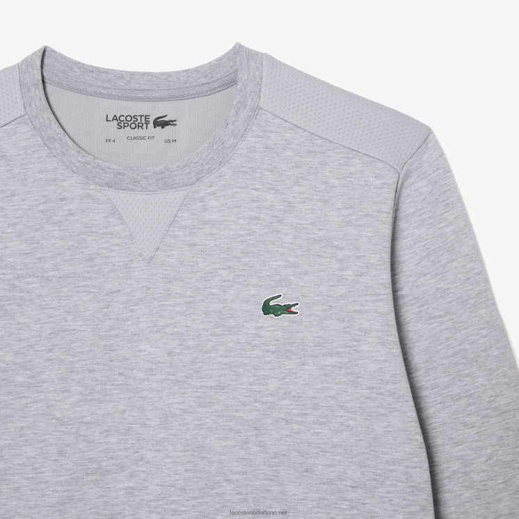 Lacoste sweatshirt met sportgaaspanelen 0828H1062 chine lichtgrijs 9ya Heren