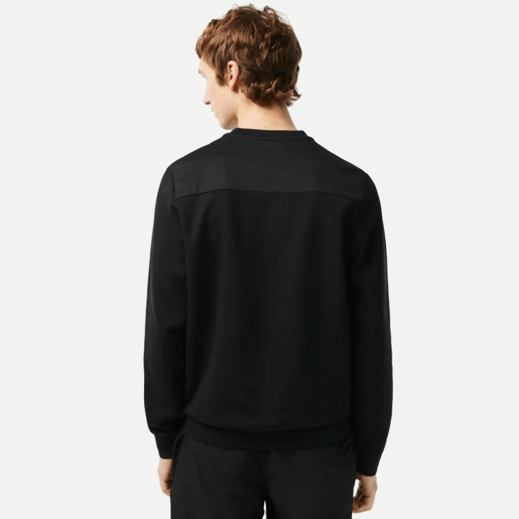 Lacoste sweatshirt met sportgaaspanelen 0828H1063 zwart c31 Heren