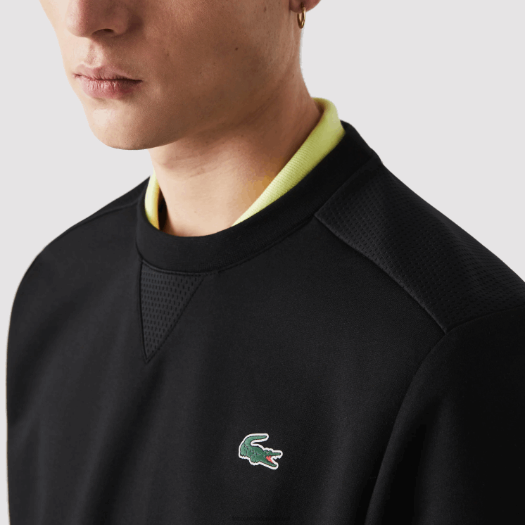 Lacoste sweatshirt met sportgaaspanelen 0828H1063 zwart c31 Heren
