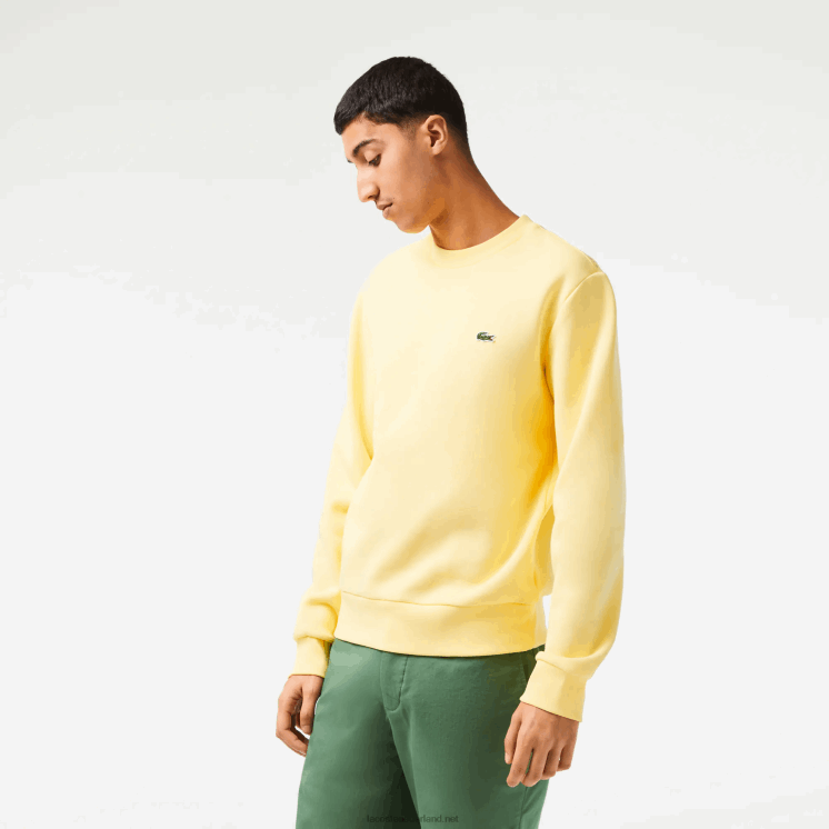 Lacoste sweatshirt van biologisch geborsteld katoen 0828H271 geel 107 Heren