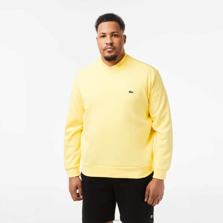 Lacoste sweatshirt van biologisch geborsteld katoen 0828H271 geel 107 Heren