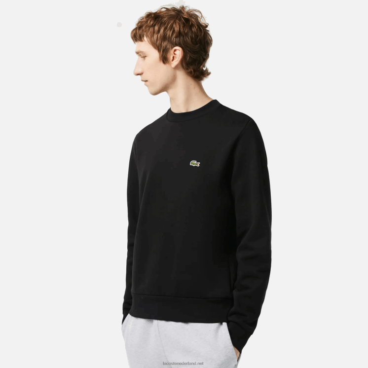 Lacoste sweatshirt van biologisch geborsteld katoen 0828H273 zwart 031 Heren