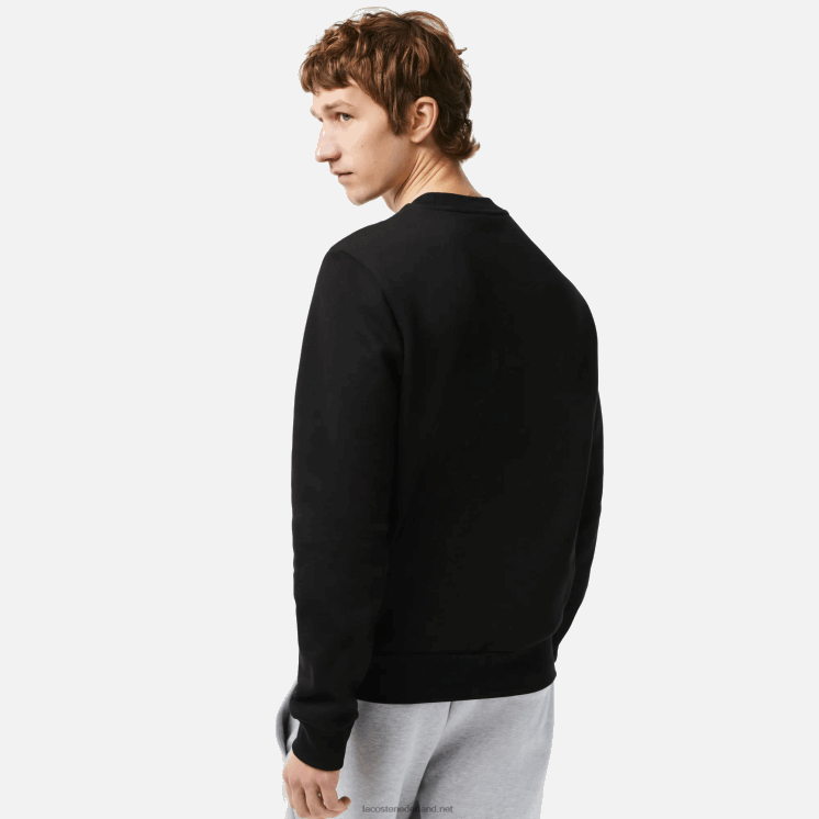 Lacoste sweatshirt van biologisch geborsteld katoen 0828H273 zwart 031 Heren